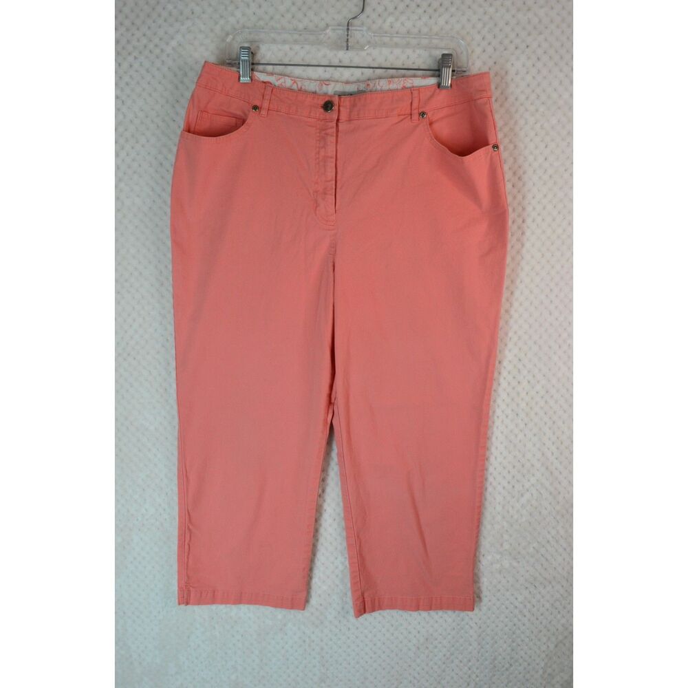 Duck Head Women's 16 Pink Cotton Blend Twill Stretch Capri Pants